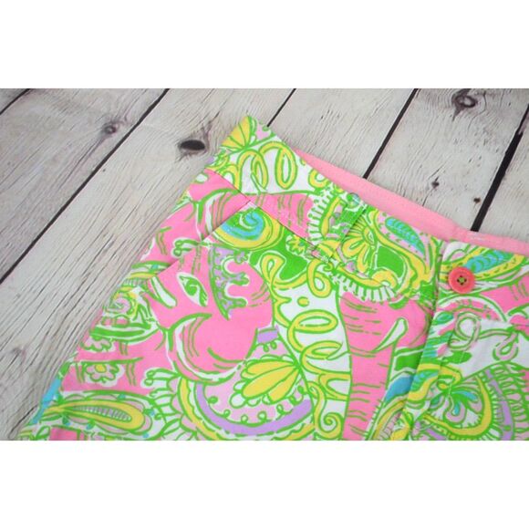LILLY PULITZER Women's Callahan Shorts SIZE 2 Green / Pink Floral Print - Picture 2 of 6
